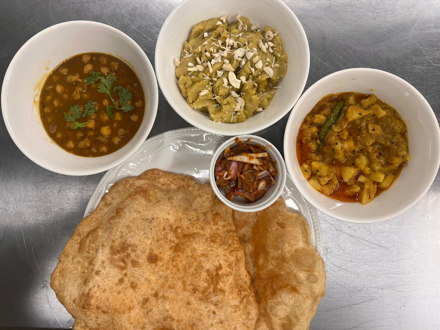 Breakfast Special Halwa Poori Channay